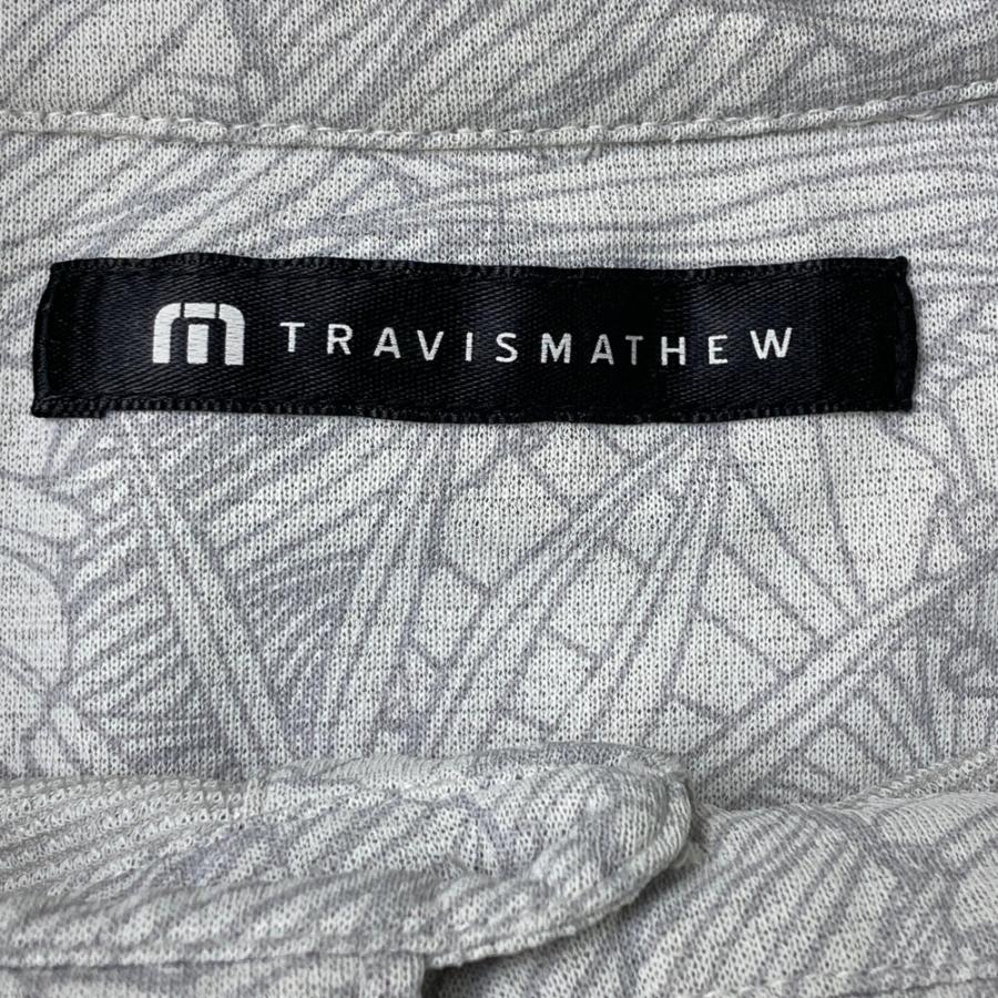 TRAVIS MATHEW トラビスマシュー 半袖ポロシャツ 総柄 グレー系 M
