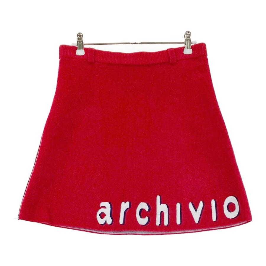 (美品)アルチビオarchivio ニットハイネック・スカート サイズ38 ARCHIVIO アルチビオ ニットスカート レッド系 38 ゴルフウェア
