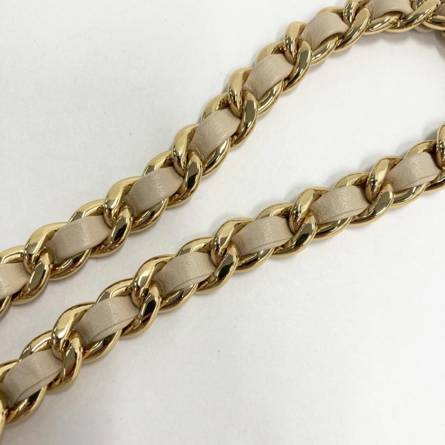 【CHANEL シャネル　チェーンベルト　リボンベルト】 美品】CHANEL シャネル リボン チェーンベルト ホワイト系 レディース
