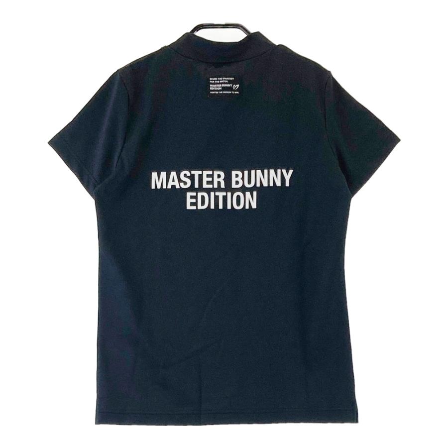 サイズ：0 MASTER BUNNY EDITION マスターバニーエディション 2024年モデル ロゴプリント モックネック半袖Tシャツ  ブラック系 [240101712279] ゴルフウェア レディース ストスト MASTER BUNNY EDITION（マスターバニーエディション） 【新品】MASTER