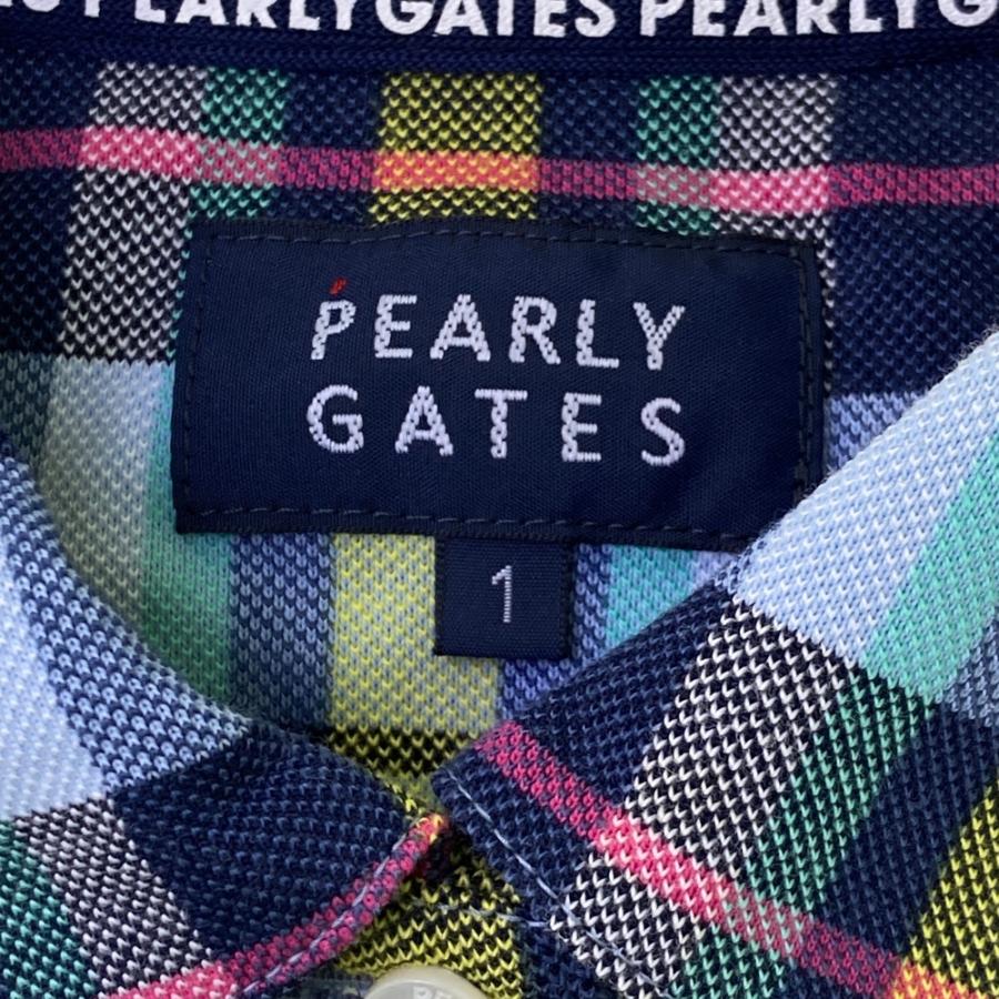サイズ：0 PEARLY GATES パーリーゲイツ  ノースリーブポロシャツ チェック柄 ネイビー系 [240101727964] ゴルフウェア レディース ストスト PEARLY GATES（パーリーゲイツ） ノースリーブポロシャツ チェック柄