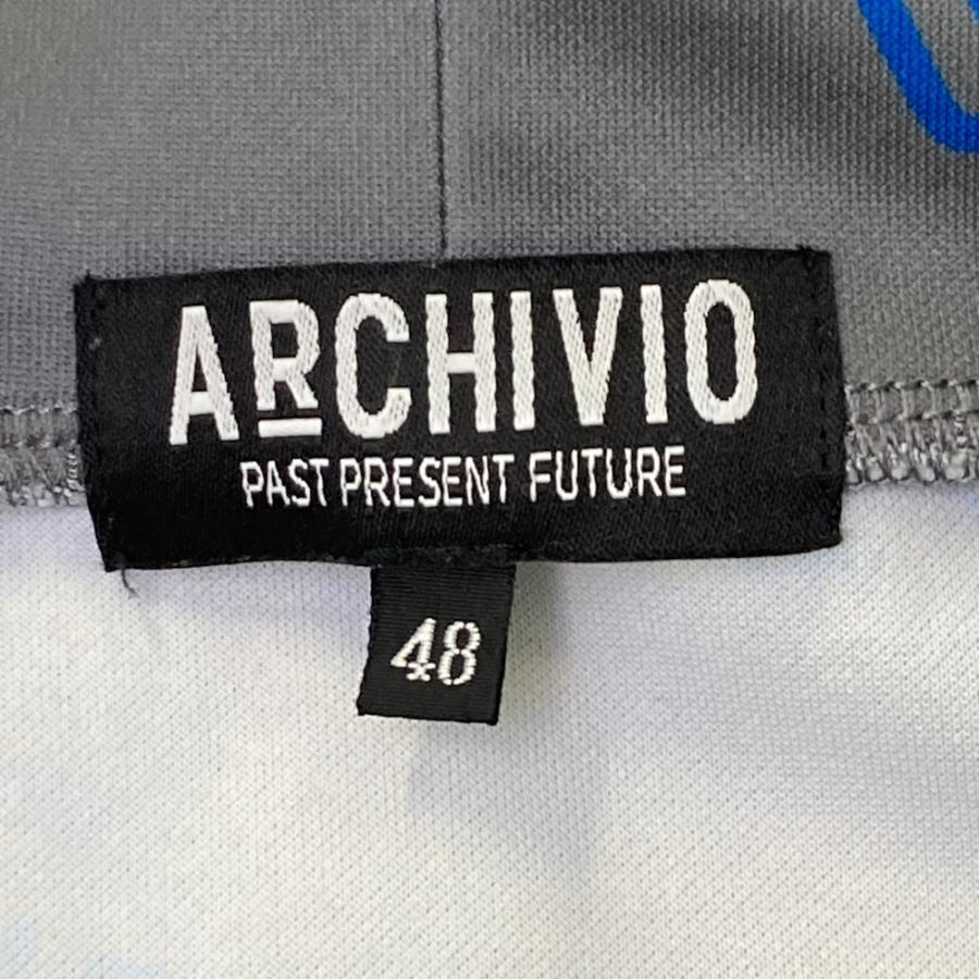 アルチビオ　モックネックロゴＴシャツ　50 新品タグ付き ARCHIVIO アルチビオ 半袖モックネックTシャツ グレー系 48 ゴルフ