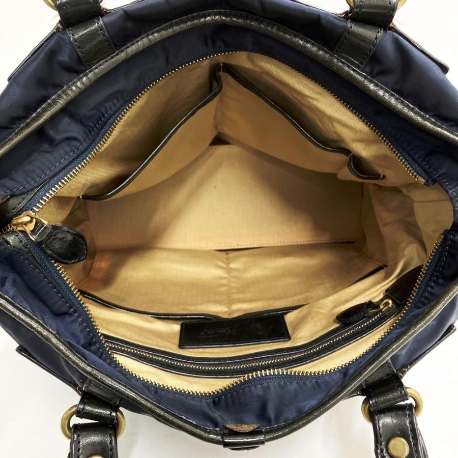 GANZO ガンゾ CINTURA 2WAY トートバッグ レザー ナイロン ネイビー系