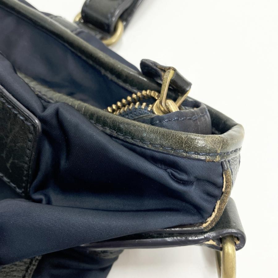 GANZO ガンゾ CINTURA 2WAY トートバッグ レザー ナイロン ネイビー系