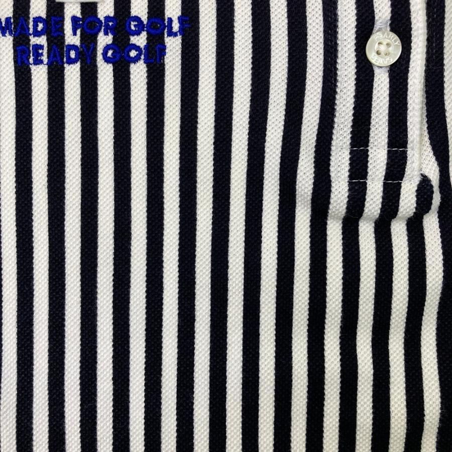PEARLY GATES パーリーゲイツ 半袖ポロシャツ ストライプ柄 ホワイト系