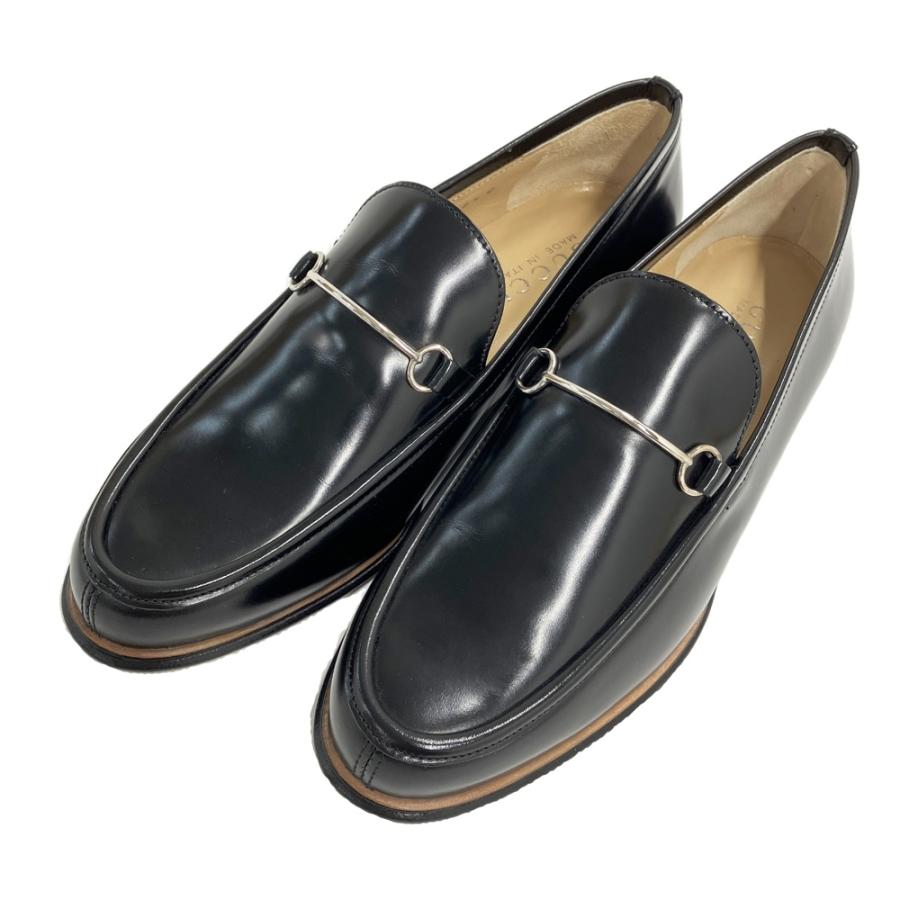 美品】GUCCI グッチ 100 0428 ホースビット ローファー ブラック系 36 