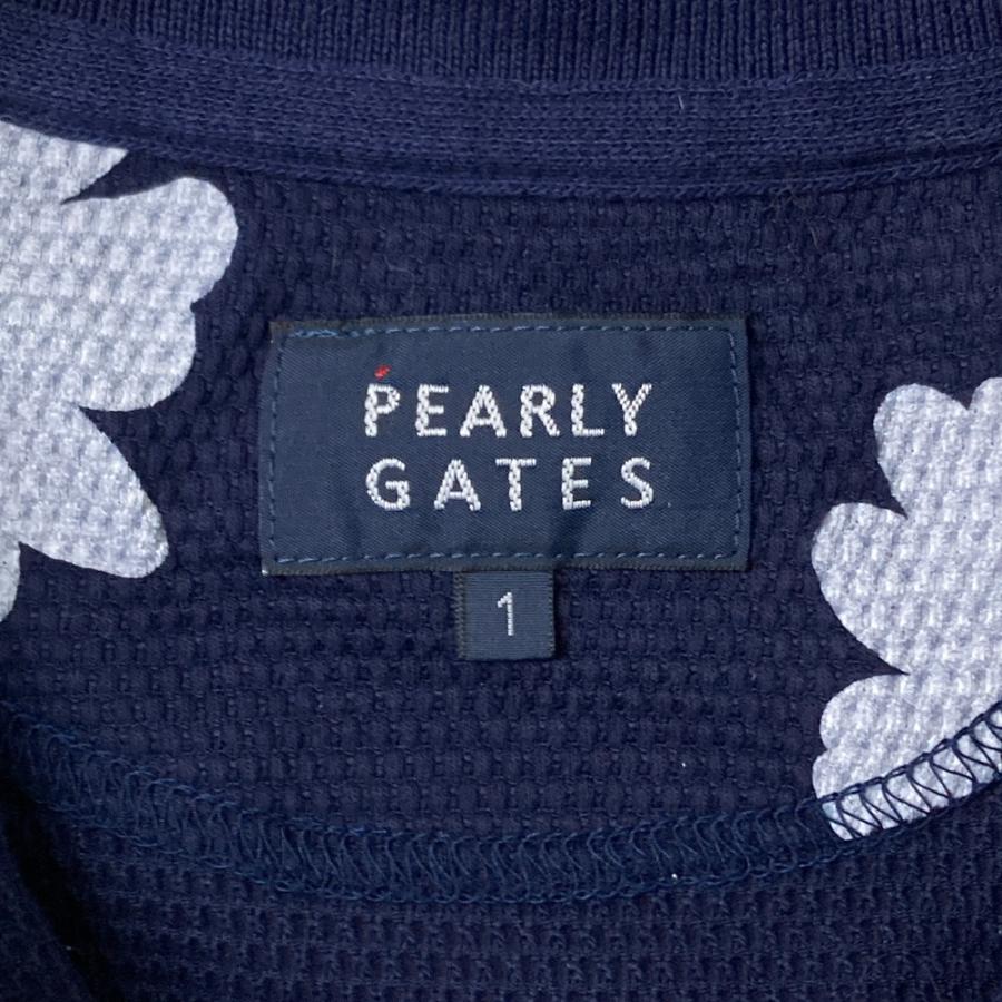 PEARLY GATES パーリーゲイツ 半袖ポロシャツ 花 総柄 ネイビー系 1