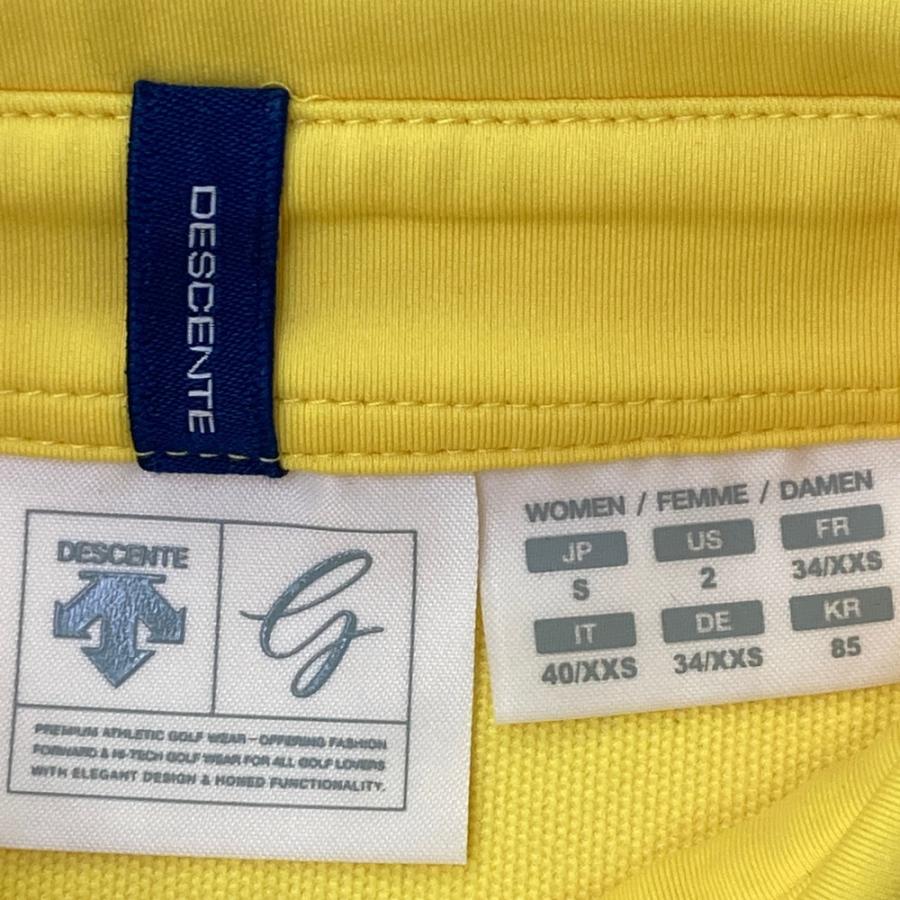 DESCENTE GOLF デサントゴルフ 長袖ポロシャツ イエロー系 S ゴルフ