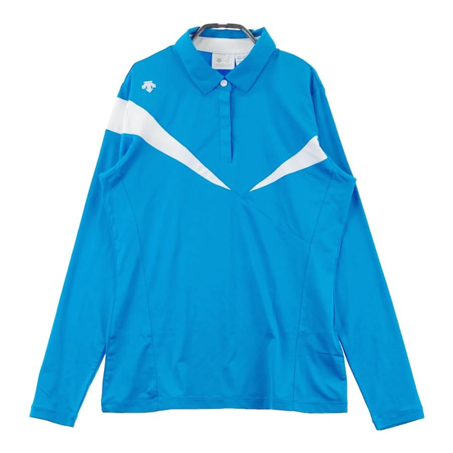 DESCENTE GOLF デサントゴルフ 長袖ポロシャツ ブルー系 L ゴルフ