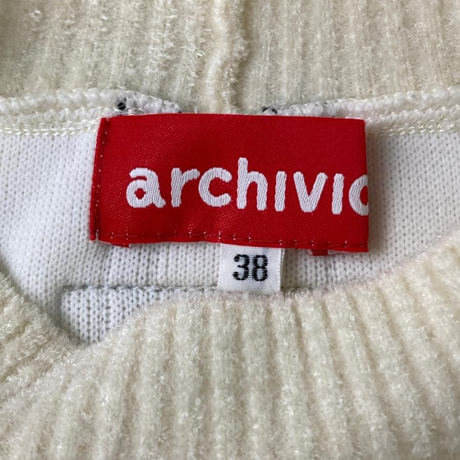 ARCHIVIO アルチビオ ニットベスト ホワイト系 38 ゴルフウェア