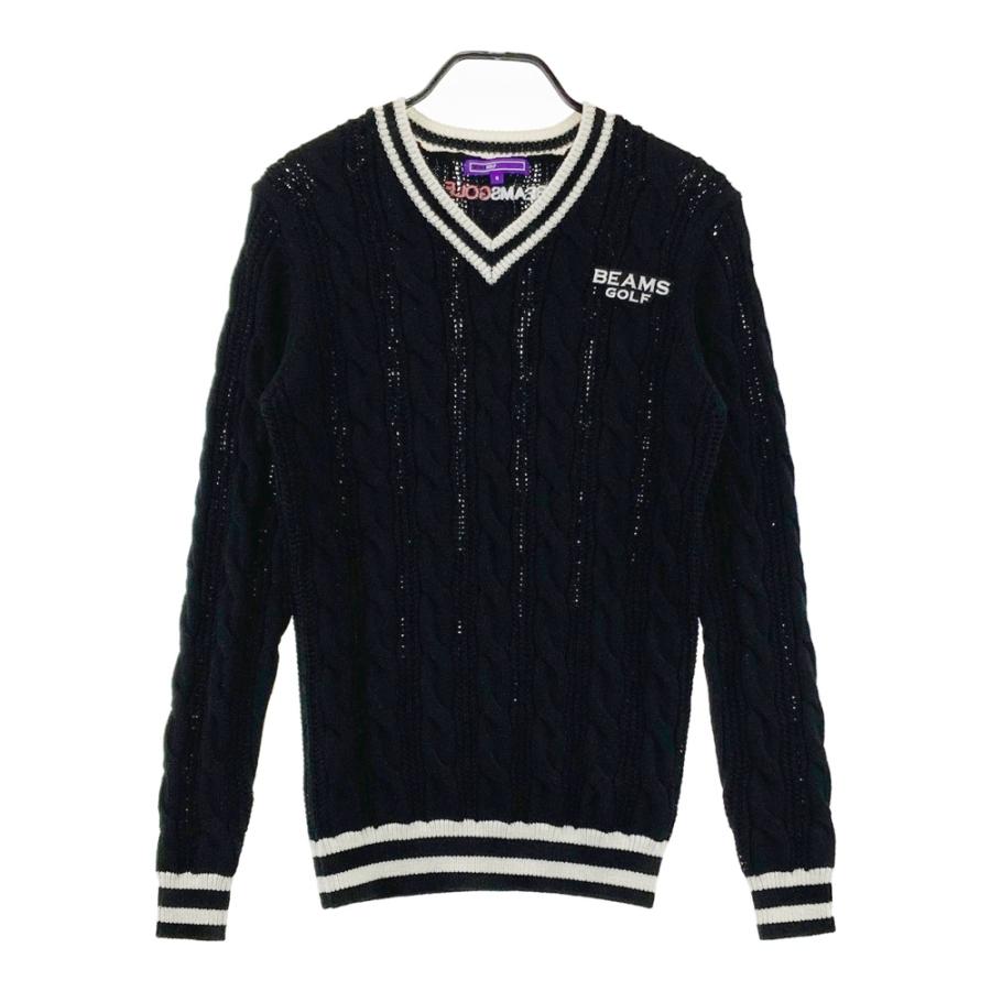 BEAMS GOLF ビームスゴルフ Vネック セーター ニット S 美品 BEAMS GOLF ビームスゴルフ Vネック ニットセーター ブラック系 S