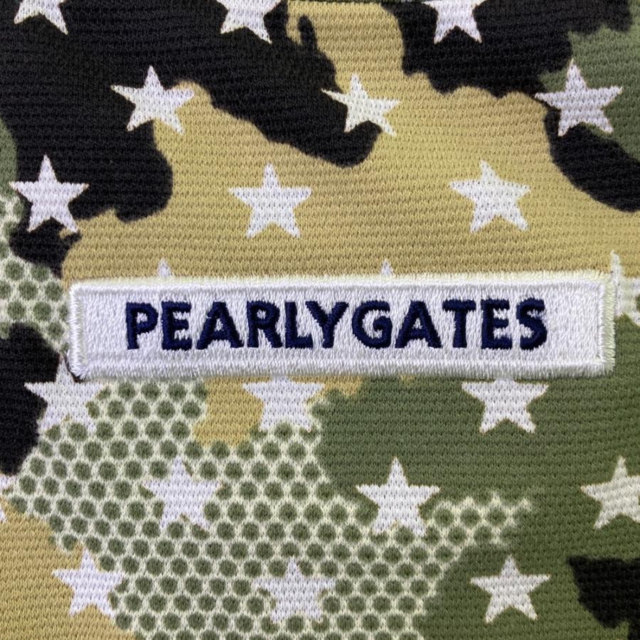 サイズ：4 PEARLY GATES パーリーゲイツ  ハイネック 半袖Tシャツ 星 迷彩 カモフラ柄 カーキ系 [240101715442] ゴルフウェア メンズ ストスト PEARLY GATES（パーリーゲイツ） ハイネック 半袖Tシャツ 星 迷彩