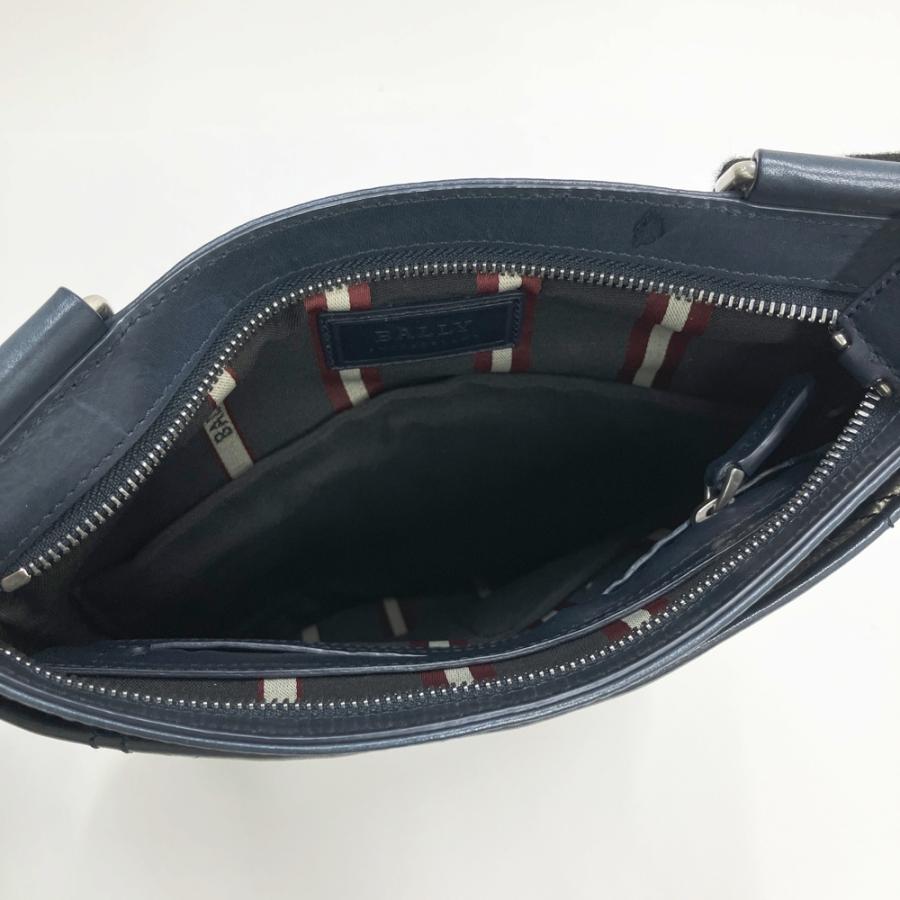 BALLY バリー ショルダーバッグ レザー ネイビー系 : ブランド古着