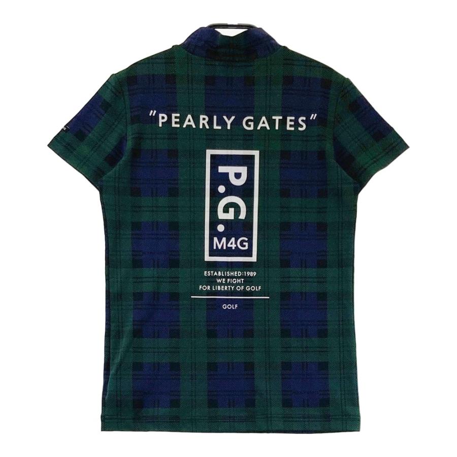 PEARLY GATES パーリーゲイツ ハイネック 半袖Tシャツ チェック柄