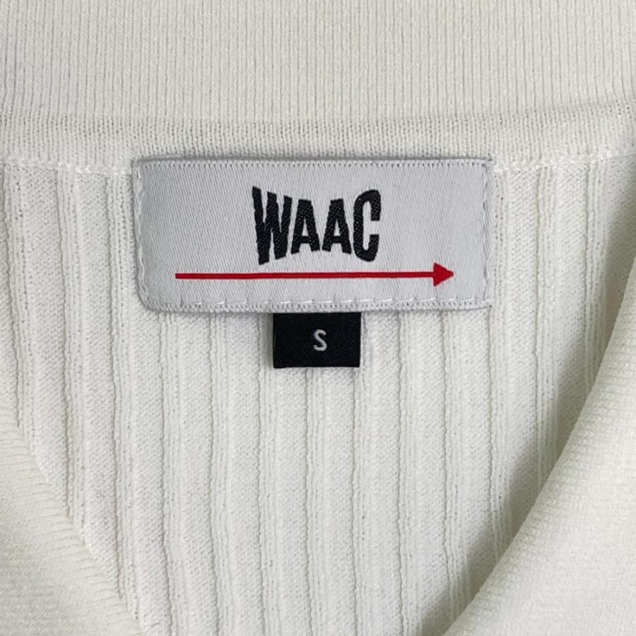 WAAC ワック リブニット 半袖ポロシャツ ホワイト系 S ゴルフウェア