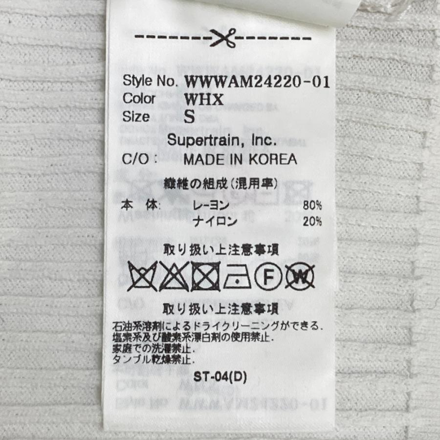 WAAC ワック リブニット 半袖ポロシャツ ホワイト系 S ゴルフウェア
