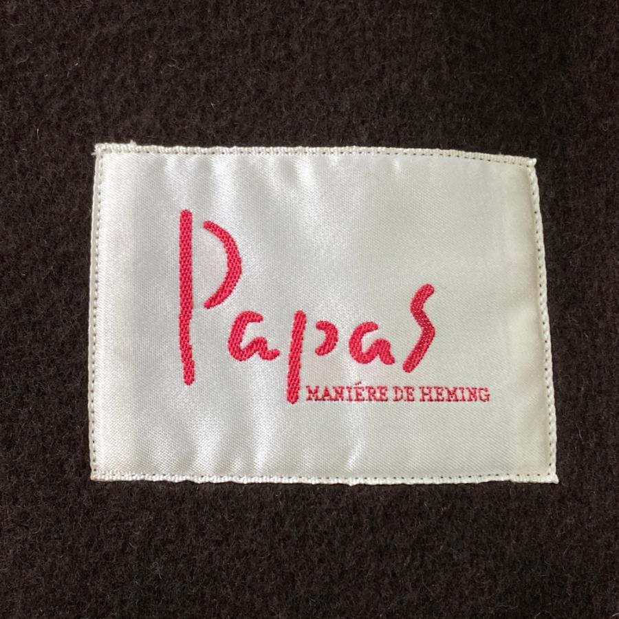 PAPAS（パパス） ウールコート ブラウン系 L メンズ : ブランド古着