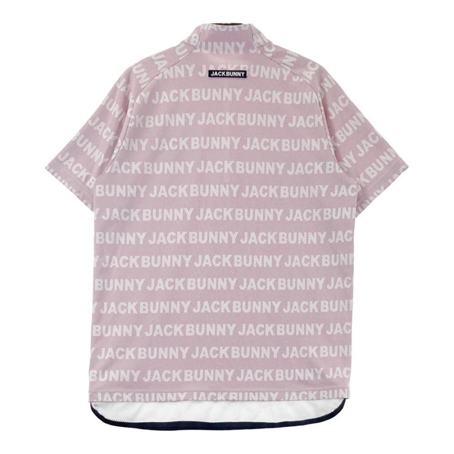 JACK BUNNY ジャックバニー ハーフジップ 半袖Tシャツ ロゴ 総柄
