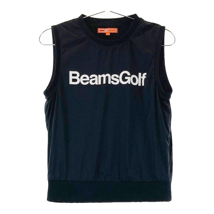 【美品】 BEAMS GOLF レディース 裏ボア フーディーベスト Sサイズ BEAMS GOLF ビームスゴルフ ナイロンベスト ブラック系 S ゴルフウェア