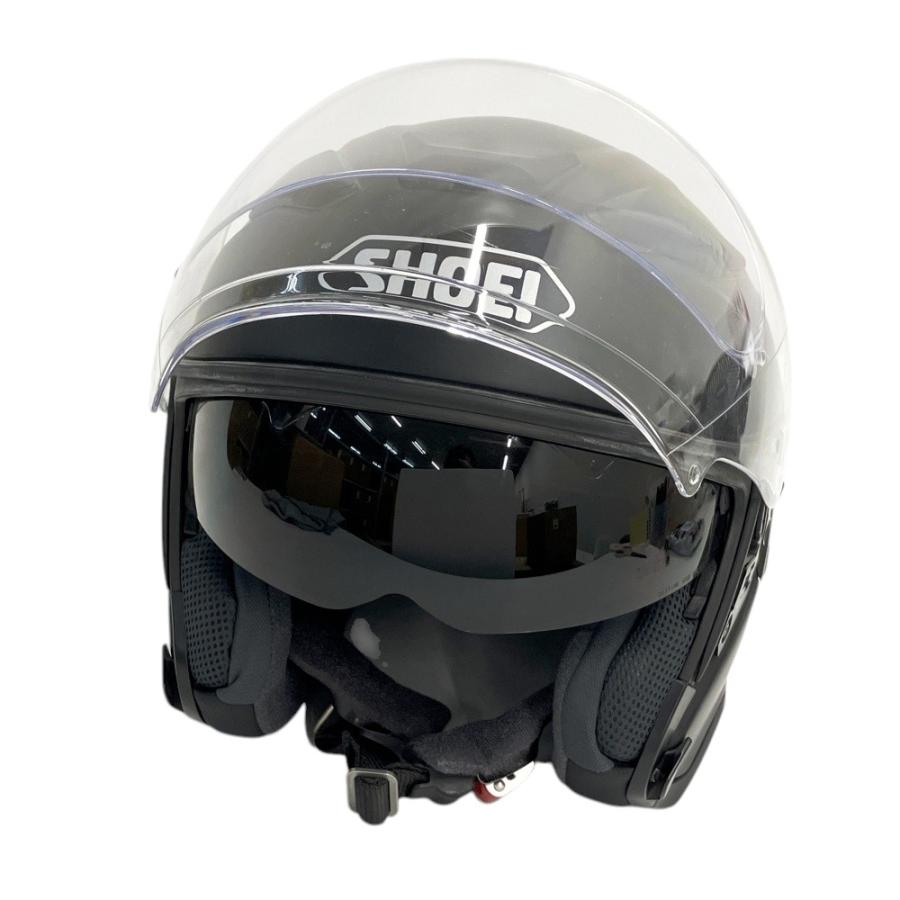 SHOEI マットブラック ジェットヘルメット ゴーグル付き バイク SHOEI