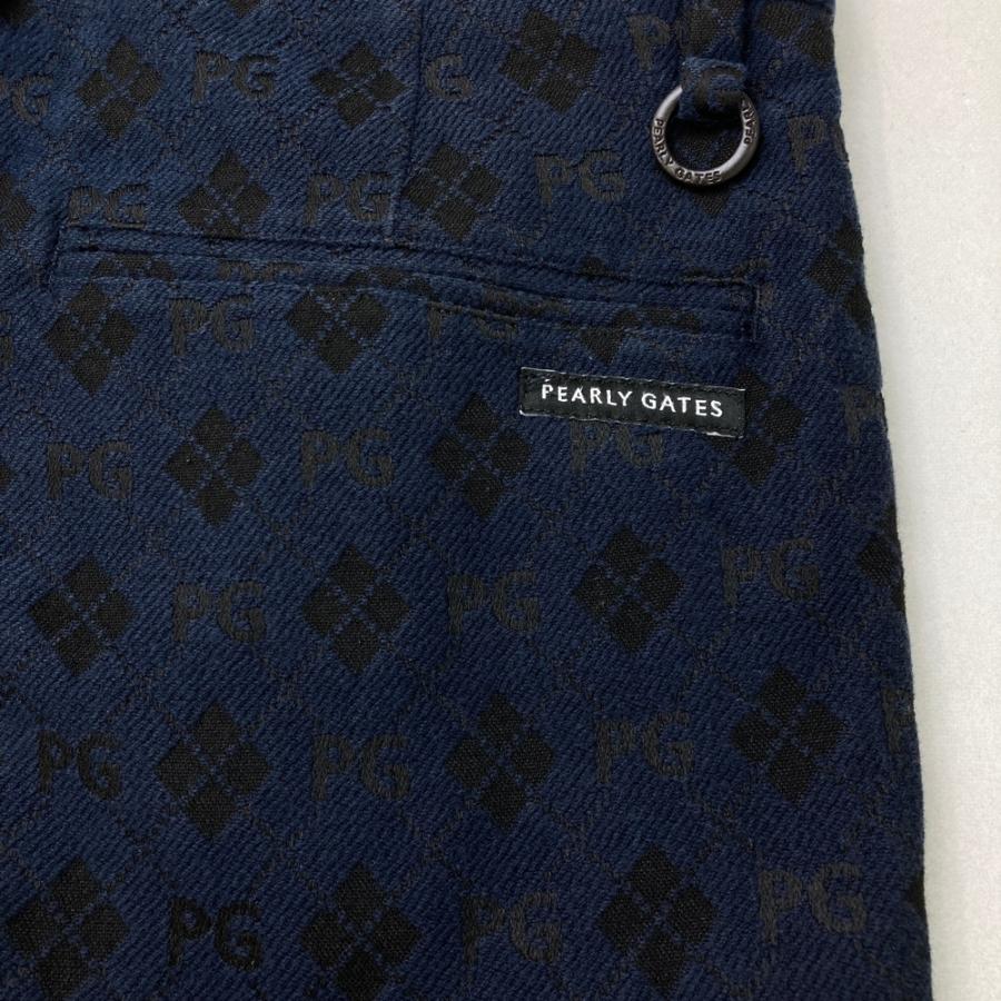 PEARLY GATES パーリーゲイツ ストレッチパンツ 総柄 ネイビー系 4