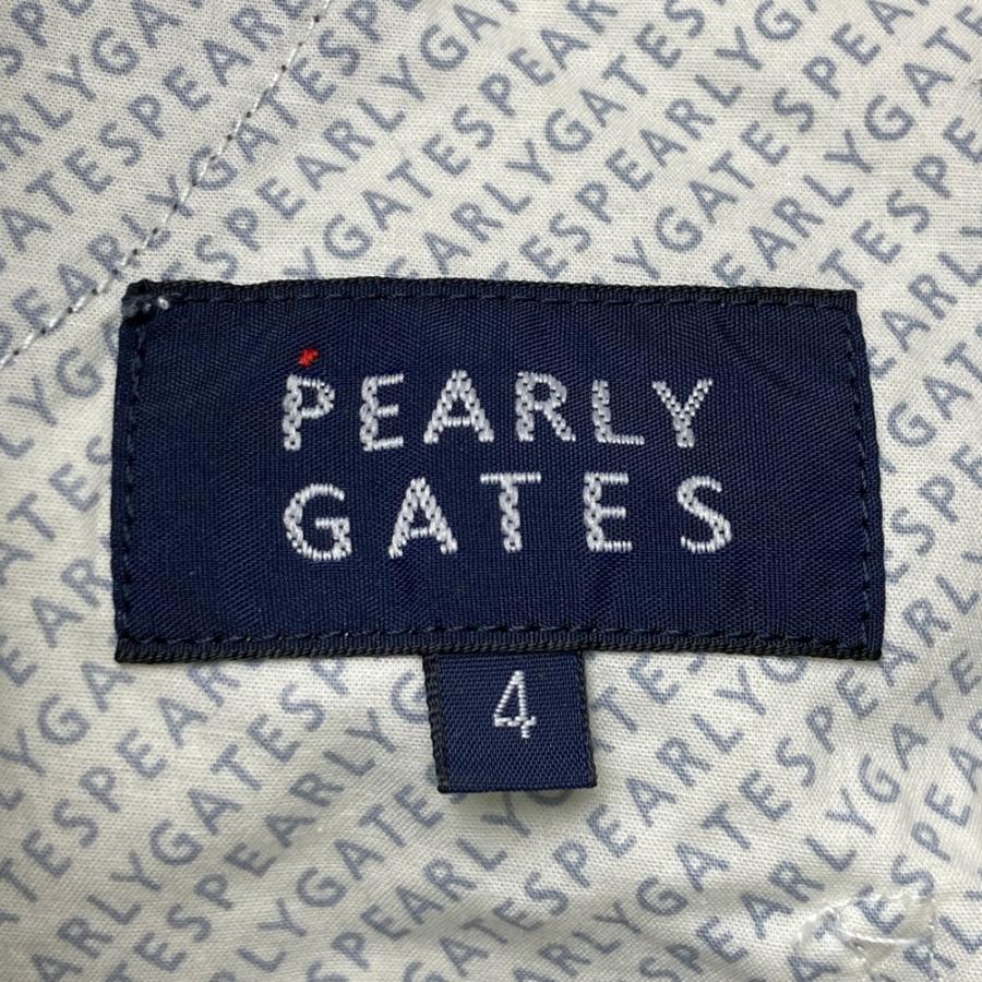 サイズ：4 PEARLY GATES パーリーゲイツ  ストレッチパンツ ロゴ総柄 ネイビー系 [240101629097] ゴルフウェア メンズ ストスト PEARLY GATES パーリーゲイツ ストレッチパンツ 総柄 ネイビー系 4