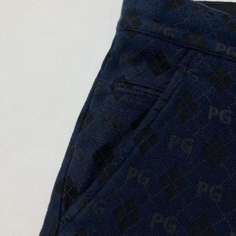 PEARLY GATES パーリーゲイツ ストレッチパンツ 総柄 ネイビー系 4