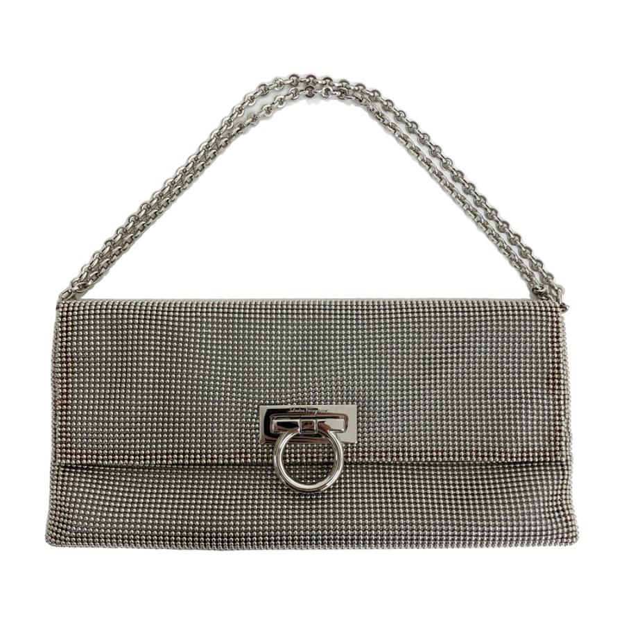 Salvatore Ferragamo レザー ハンドバッグ シルバーチェーン Salvatore Ferragamo サルヴァトーレ フェラガモ チェーン バッグ
