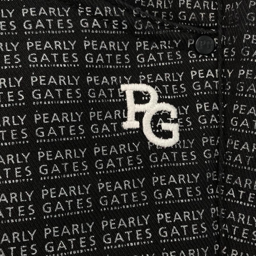 PEARLY GATES（パーリーゲイツ） ストレッチパンツ ロゴ 総柄 ブラック