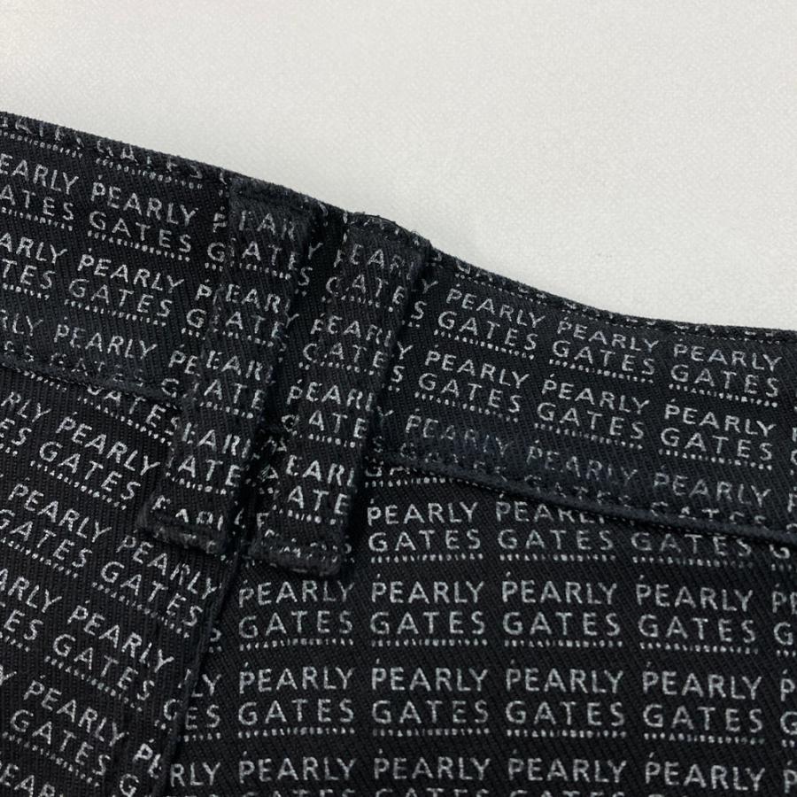 PEARLY GATES（パーリーゲイツ） ストレッチパンツ ロゴ 総柄 ブラック
