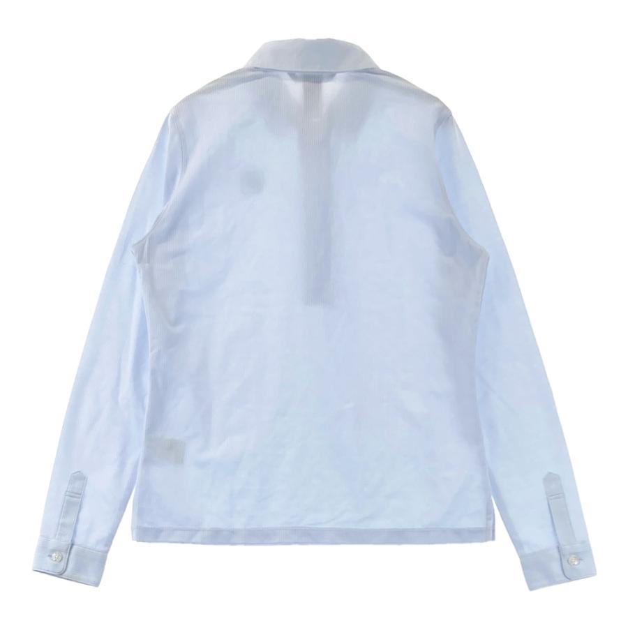 【新品】ZOY レディース 長袖ゴルフポロシャツ ブルー 36 ZOY（ゾーイ） 長袖ポロシャツ ストライプ柄 ブルー系 36 ゴルフウェア