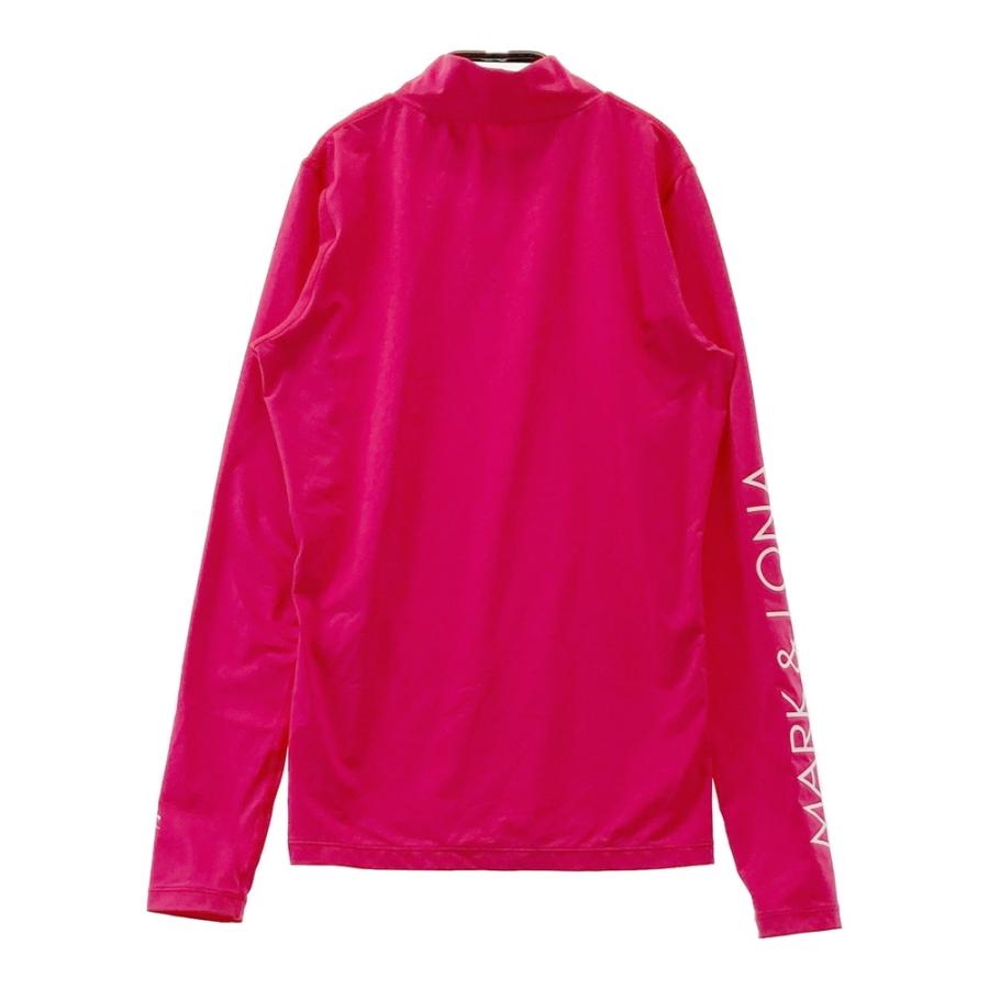 サイズ：38 MARK&LONA マークアンドロナ  ハイネック 長袖インナーTシャツ  ピンク系 [240101720210] ゴルフウェア レディース ストスト MARK&LONA マークアンドロナ ハイネック 長袖インナーTシャツ ピンク系