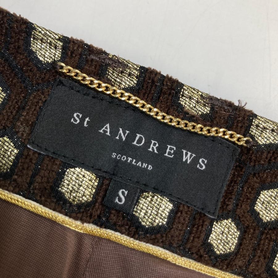 サイズ：S ST ANDREWS セントアンドリュース  インナー付きスカート 総柄 ブラウン系 [240101720985] ゴルフウェア レディース ストスト St ANDREWS 【新品】ST ANDREWS セントアンドリュース インナー付き