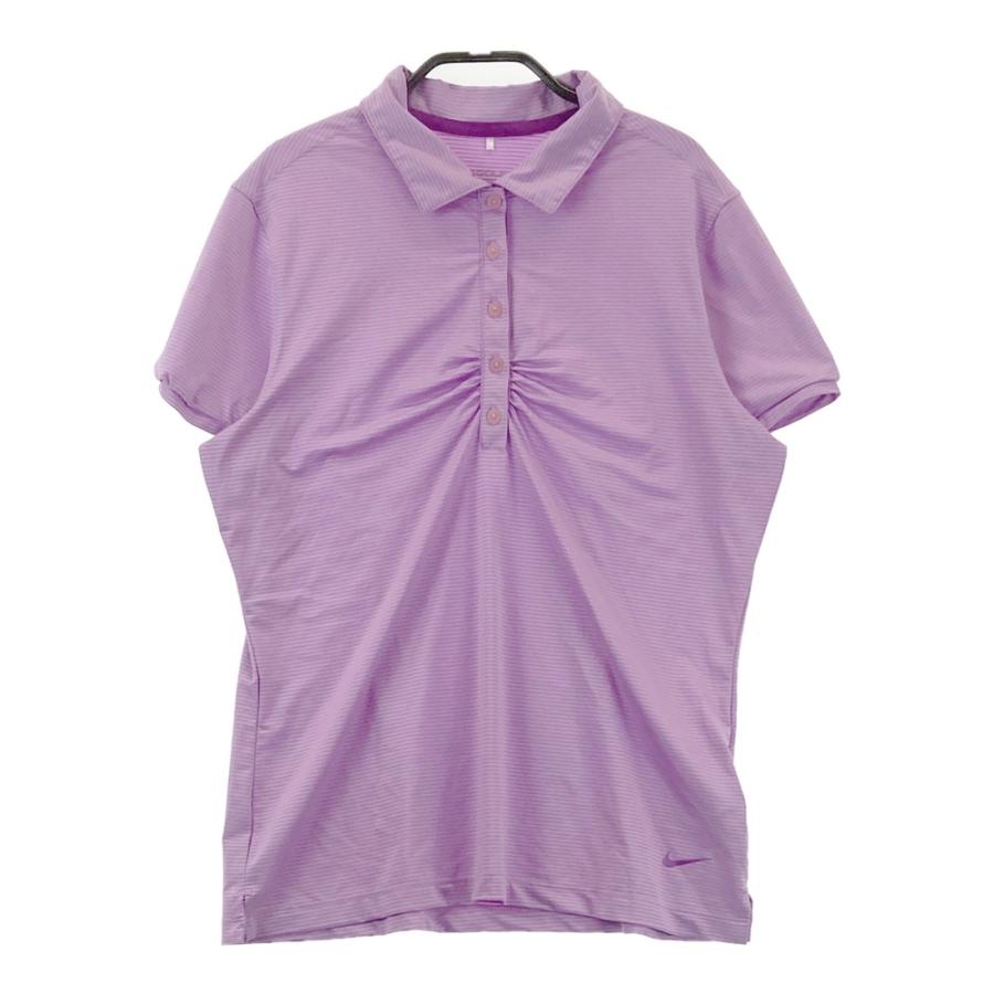 NIKE GOLF ナイキゴルフ 半袖ポロシャツ ボーダー柄 パープル系 L 