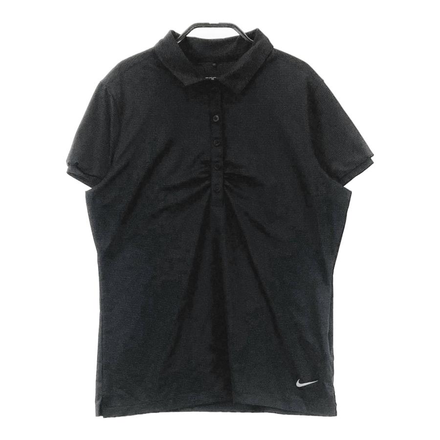 NIKE GOLF ナイキゴルフ 半袖ポロシャツ ボーダー柄 ブラック系 L 