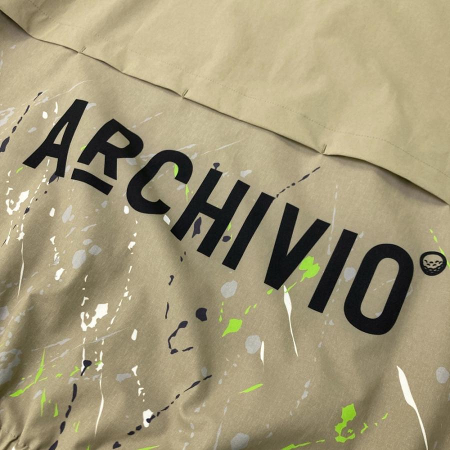 サイズ：48 ARCHIVIO アルチビオ  ジップジャケット ペイント柄 ベージュ系 [240101722928] ゴルフウェア メンズ ストスト archivio（アルチビオ） ジップジャケット ペイント柄 ベージュ系 48