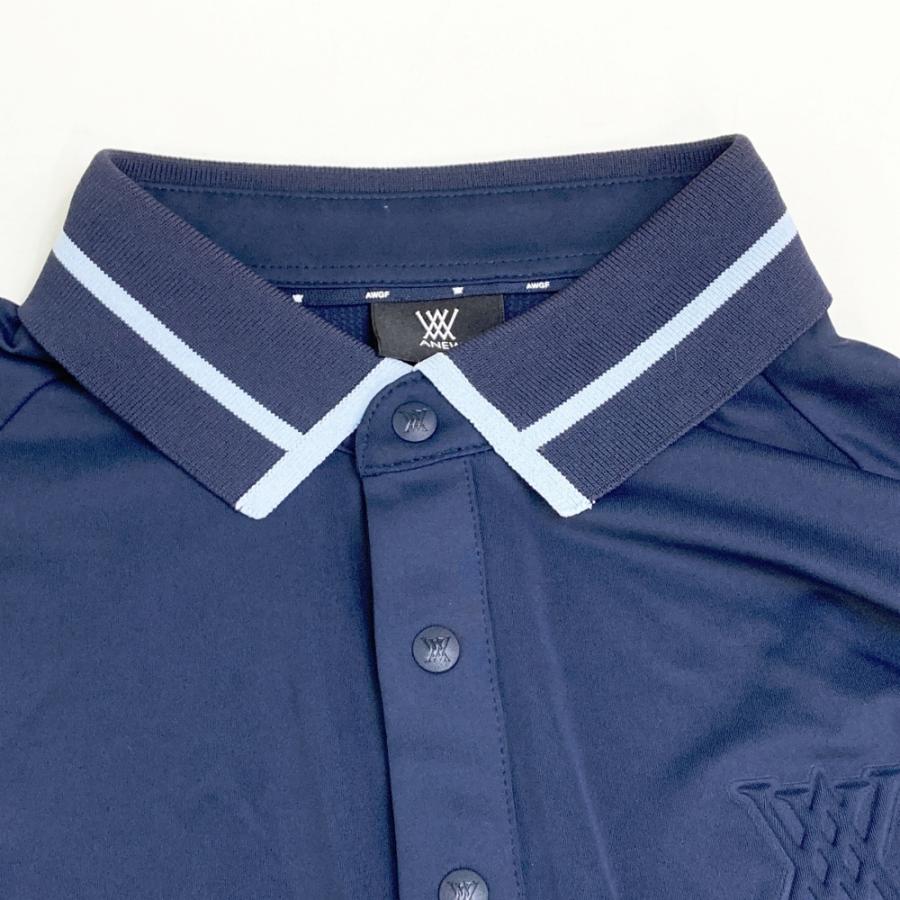 ANEW GOLF アニューゴルフ 半袖ポロシャツ ネイビー系 M ゴルフウェア 