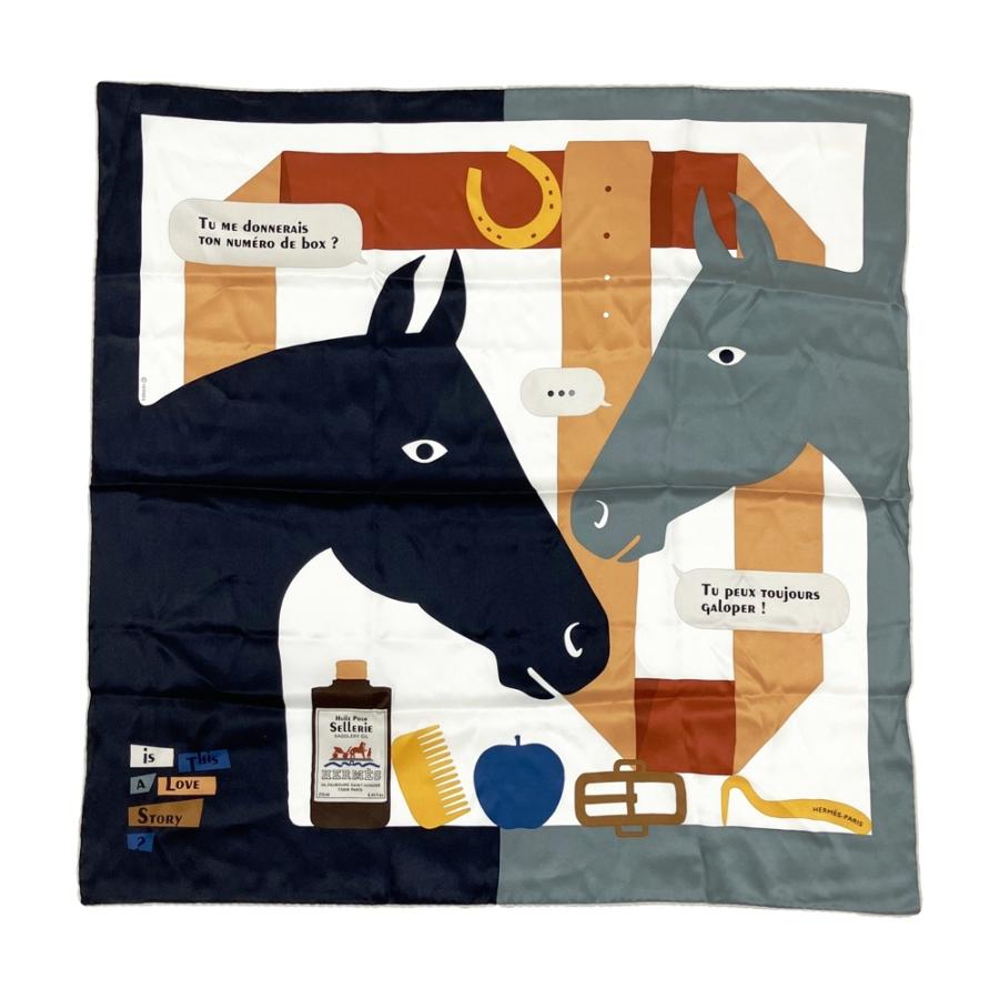 HERMES エルメス イズ ディス ア ラブストーリー ? スカーフ カレ70 美品】HERMES エルメス スカーフ カレ70 イズ ディス ア ラブ