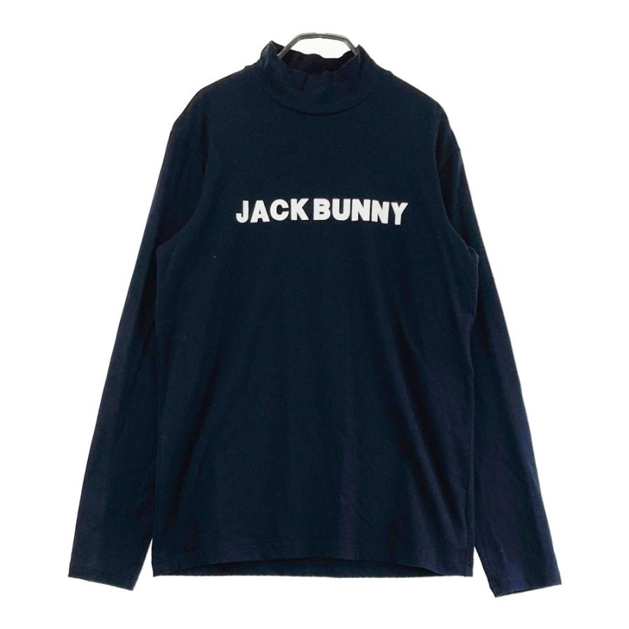 サイズ：6 JACK BUNNY ジャックバニー 2024年モデル ハイネック長袖Tシャツ  ブラック系 [240101474235] ゴルフウェア メンズ ストスト Jack Bunny!!（ジャックバニー） JACK BUNNY ハイネック 長袖Tシャツ