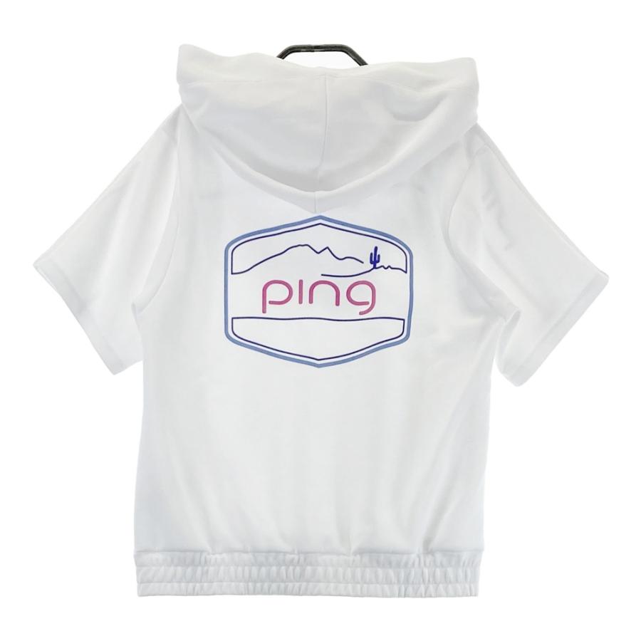 サ*な様 ★新品未使用近★Ping ピン　レディースパーカー PING ピン 半袖パーカー ホワイト系 S ゴルフウェア レディース