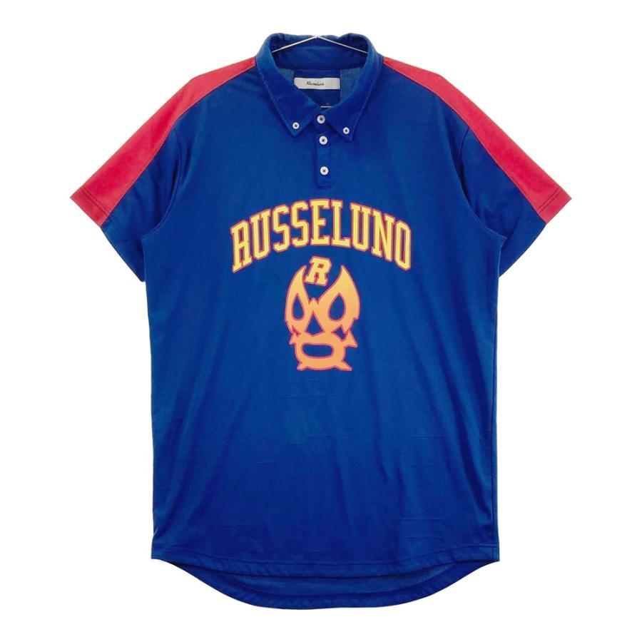 Russeluno ポロシャツ ルチャ柄 ゴルフウェア Russeluno（ラッセルノ） 半袖ポロシャツ ルチャ ボタンダウン