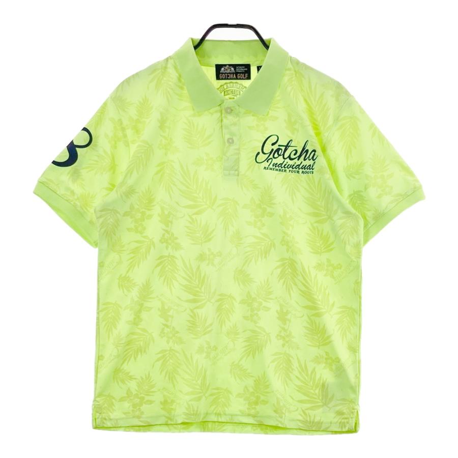 GOTCHA GOLF ガッチャゴルフ 半袖ポロシャツ ボタニカル柄 イエロー系