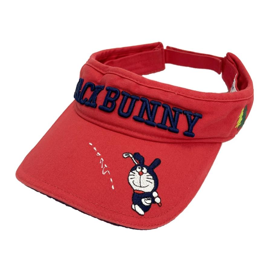 JACK BUNNY ジャックバニー ×ドラえもん サンバイザー レッド系 FR 