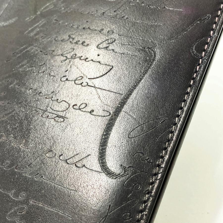 Berluti ベルルッティ 二つ折り長財布 札入れ カリグラフィ ブラック系