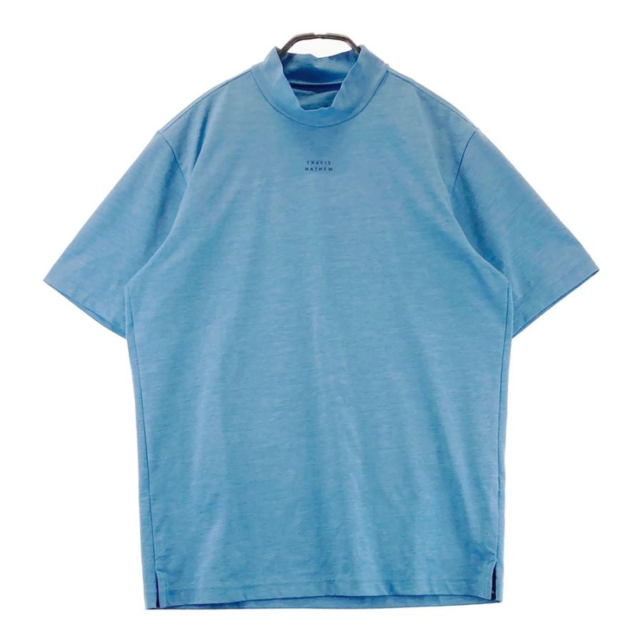 TRAVISMATHEW トラビスマシュー モックネック 半袖Tシャツ ブルー系 M