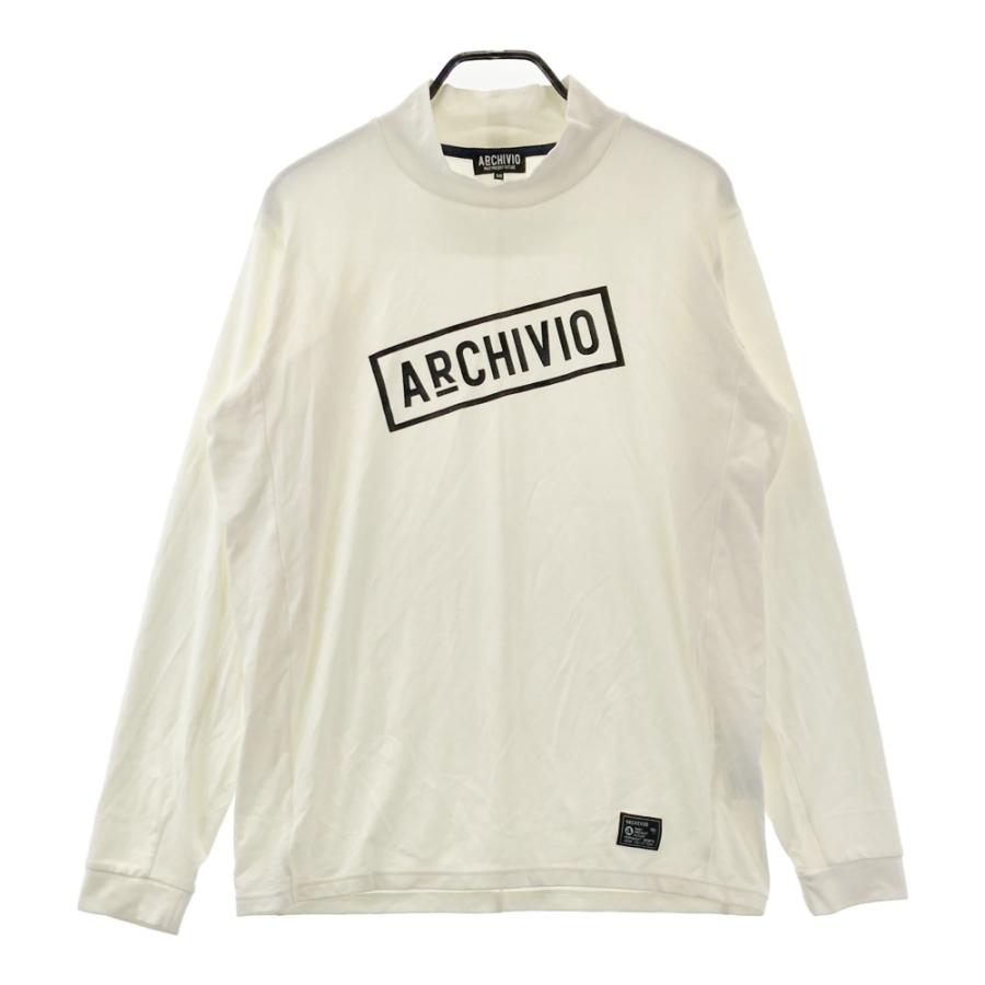 サイズ：50 ARCHIVIO アルチビオ  モックネック 長袖Tシャツ  ホワイト系 [240101728277] ゴルフウェア メンズ ストスト ARCHIVIO アルチビオ モックネック 長袖Tシャツ ホワイト系 50 ゴルフ