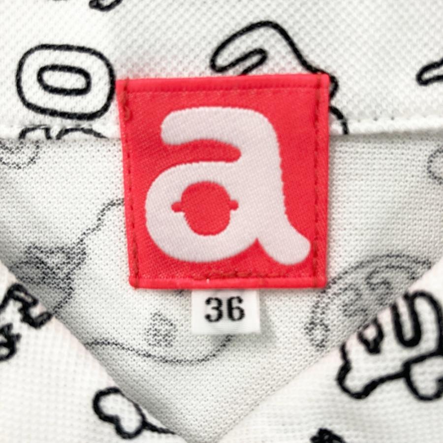 サイズ：36 ARCHIVIO アルチビオ  ノースリーブポロシャツ  ホワイト系 [241003000318] ゴルフウェア レディース ストスト archivio（アルチビオ） ノースリーブ ポロシャツ 総柄 ホワイト系 36