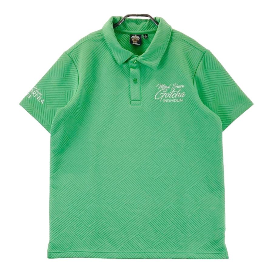 GOTCHA GOLF ガッチャゴルフ 半袖ポロシャツ ジャガード グリーン系 L