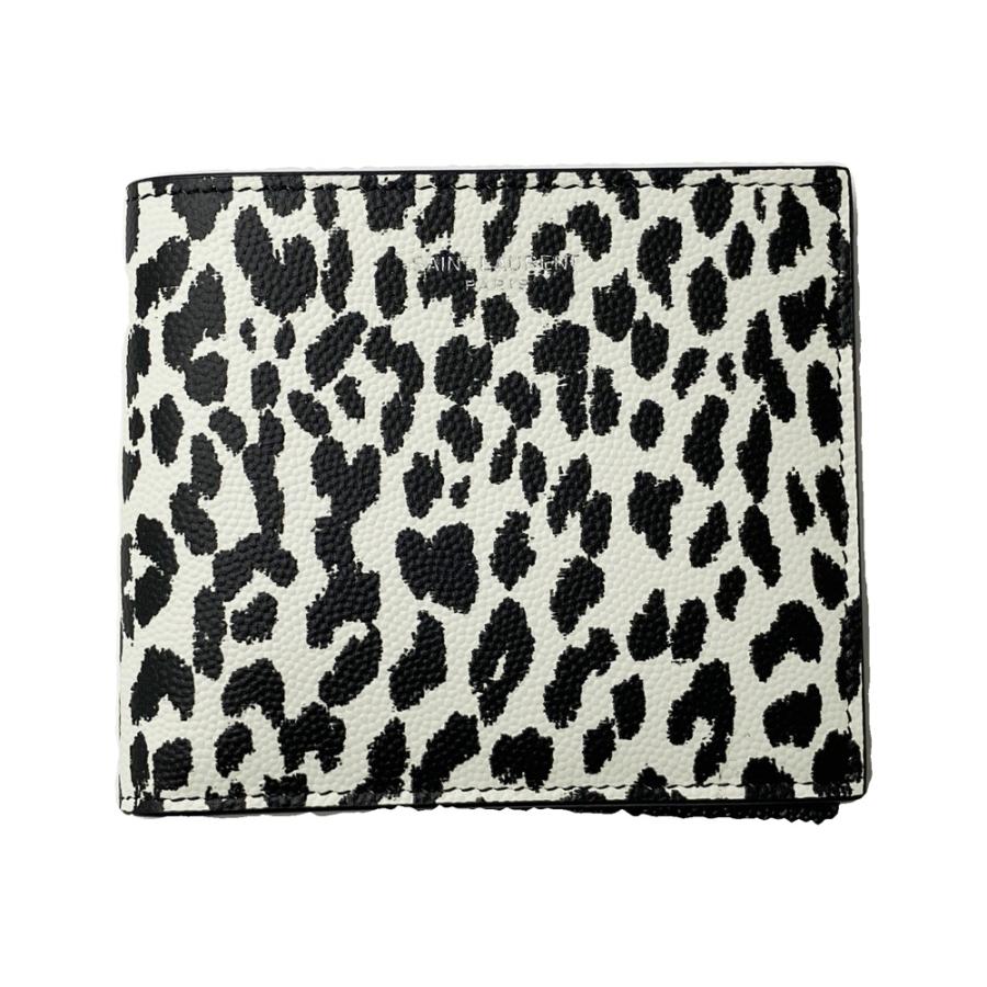 SAINT LAURENT レオパード柄 二つ折り財布 美品】SAINTLAURENT サンローラン 396303 2つ折り財布 カードケース