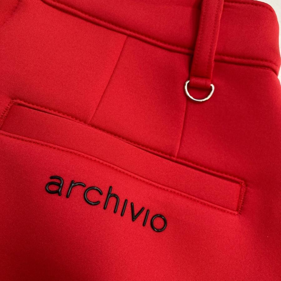 サイズ：36 ARCHIVIO アルチビオ 2024年モデル バイカラー ダンボールニット スカート  レッド系 [240101730116] ゴルフウェア レディース ストスト archivio（アルチビオ） 【新品】ARCHIVIO 2024年モデル バイカラー